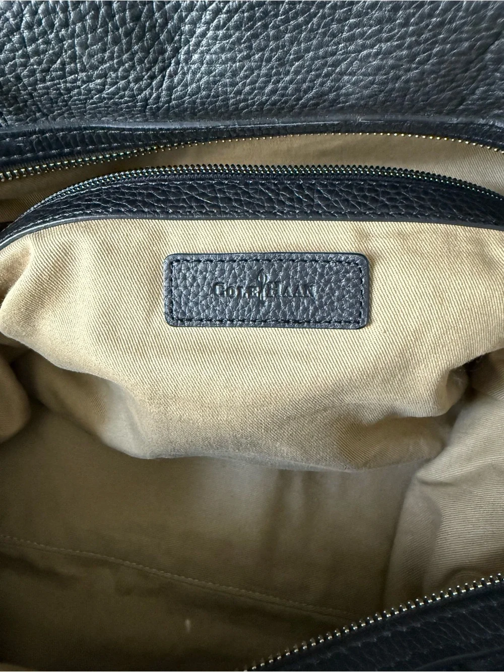 Cole Haan Black Leather Weekender Bag